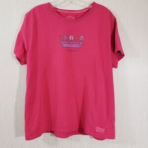 Life is good Luxury Box - window flower box graphic short sleeve shirt womans XL